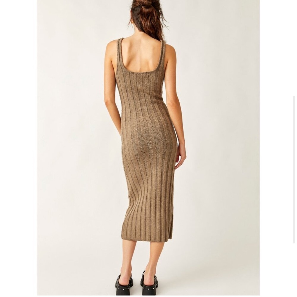 NWT Free People Santos Sweater Midi Dress in Olive Stone - Size L - Picture 3 of 6